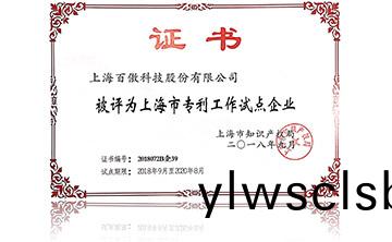 上海市專(zhuan)利工作試點企業