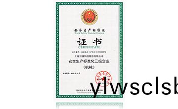 安全生産標準化證書